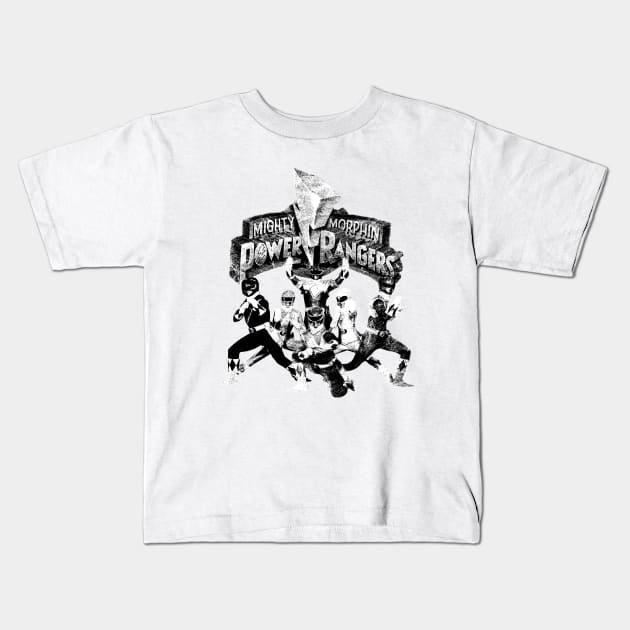 Mighty Morphin Power Rangers Kids T-Shirt by NandosGhotik